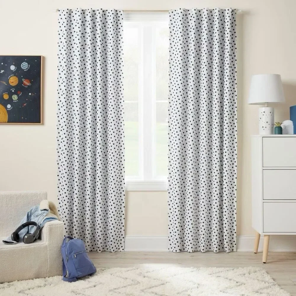 Pillowfort Kids Navy Dot Blackout Curtain Panel 42